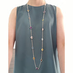 COLOURFUL GEMSTONE OPERA LENGTH NECKLACE -
