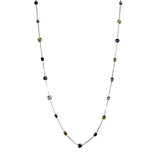 COLOURFUL GEMSTONE OPERA LENGTH NECKLACE -