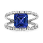 CUSTOM 2 CARAT TANZANITE & DIAMOND RING -