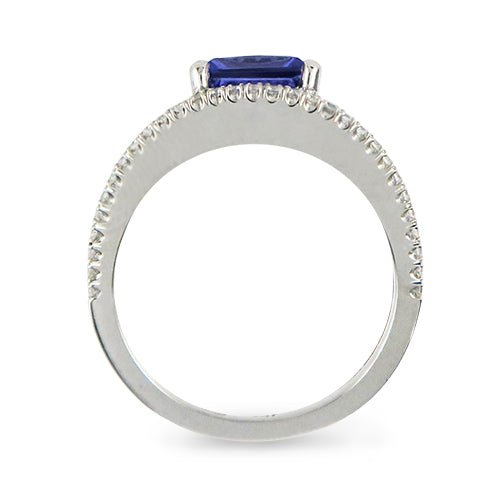 CUSTOM 2 CARAT TANZANITE & DIAMOND RING -