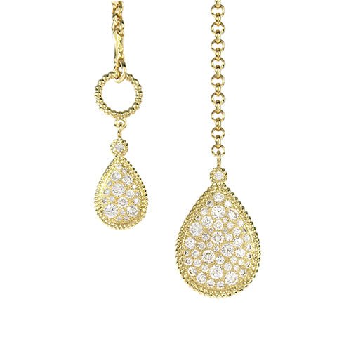 COBBLESTONE LARIAT NECKLACE WITH DIAMONDS IN YELLOW GOLD -