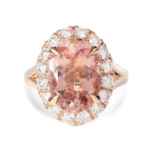 MORGANITE & DIAMOND COCKTAIL RING -