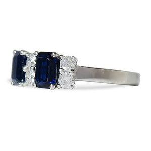 EMERALD CUT BLUE SAPPHIRE WITH DIAMOND - ALL RINGS