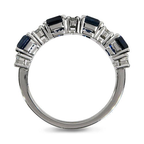 EMERALD CUT BLUE SAPPHIRE WITH DIAMOND - ALL RINGS