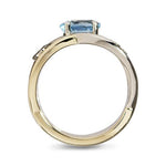 OVAL CUT AQUAMARINE TWO TONE RING - ALL RINGS
