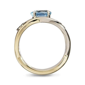 OVAL CUT AQUAMARINE TWO TONE RING - ALL RINGS