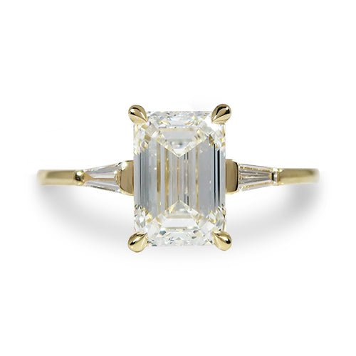EMERALD CUT DIAMOND ENGAGEMENT RING -