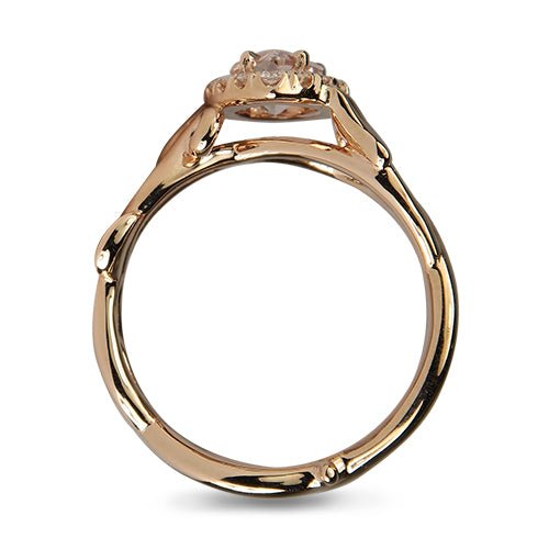 PEAR CUT MORGANITE RING WITH WEAVING FLORAL SHANK - ALL RINGS