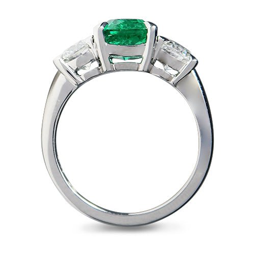EMERALD RING WITH DIAMOND - ALL RINGS