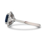CUSHION HALO BLUE SAPPHIRE RING - ALL RINGS