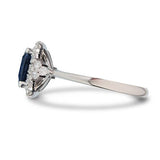 CUSHION HALO BLUE SAPPHIRE RING - ALL RINGS