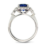 CUSHION HALO BLUE SAPPHIRE RING - ALL RINGS