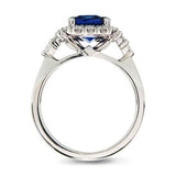 CUSHION HALO BLUE SAPPHIRE RING - ALL RINGS