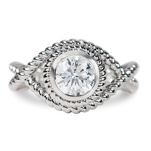 ROPE TWIST RING WITH DIAMOND - ALL RINGS
