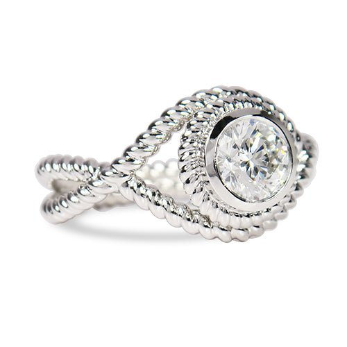 ROPE TWIST RING WITH DIAMOND - ALL RINGS