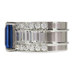6 CARAT EMERALD CUT BLUE SAPPHIRE RING - ALL RINGS