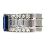 6 CARAT EMERALD CUT BLUE SAPPHIRE RING - ALL RINGS