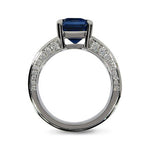 6 CARAT EMERALD CUT BLUE SAPPHIRE RING - ALL RINGS