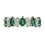 PEAR SHAPE EMERALD & DIAMOND RING - ALL RINGS