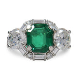 EMERALD AND DIAMOND RING - ALL RINGS