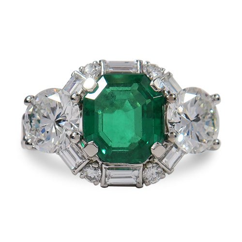 EMERALD AND DIAMOND RING - ALL RINGS