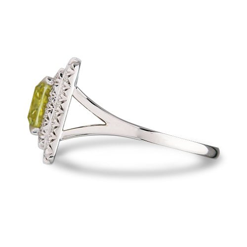 YELLOW DIAMOND WITH DOUBLE HALO RING - ALL RINGS