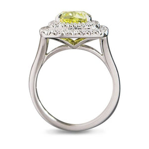 YELLOW DIAMOND WITH DOUBLE HALO RING - ALL RINGS