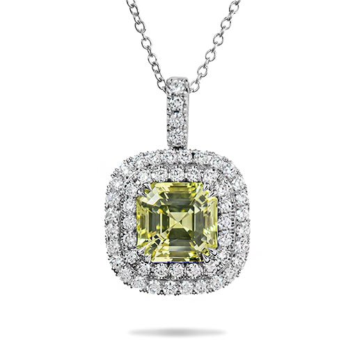 PASTEL YELLOW SAPPHIRE AND DIAMOND NECKLACE -