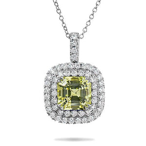 PASTEL YELLOW SAPPHIRE AND DIAMOND NECKLACE -