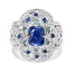 SAPPHIRE & BLUE ZIRCON STATEMENT RING -