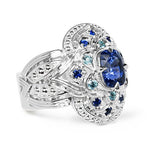 SAPPHIRE & BLUE ZIRCON STATEMENT RING -