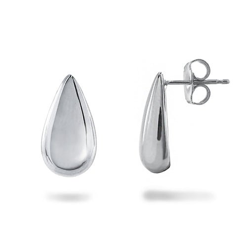 TEAR DROP STUD EARRINGS IN STERLING SILVER - EARRINGS