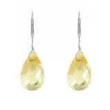 CITRINE DROP EARRINGS IN 14 KARAT WHITE GOLD - EARRINGS