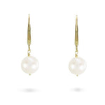 WHITE FRESHWATER PEARL DROP EARRINGS IN YELLOW GOLD - EARRINGS