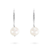 WHITE FRESHWATER PEARL DROP EARRINGS IN STERLING SILVER - EARRINGS