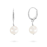 WHITE FRESHWATER PEARL DROP EARRINGS IN STERLING SILVER - EARRINGS