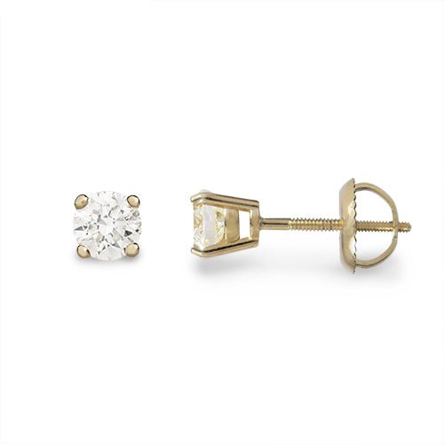 DIAMOND SCREWBACK STUD EARRINGS IN YELLOW GOLD - EARRINGS