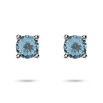 BELLA AQUAMARINE STUD EARRINGS IN WHITE GOLD - EARRINGS