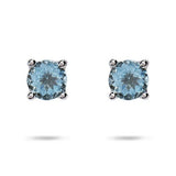 BELLA AQUAMARINE STUD EARRINGS IN WHITE GOLD - EARRINGS