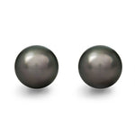 TAHITIAN PEARL STUD EARRINGS IN SCALLOPED SETTING - EARRINGS