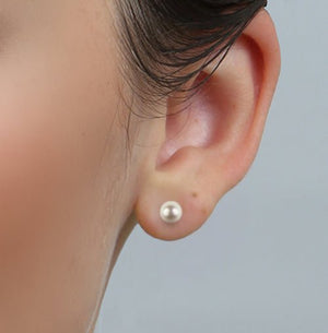 WHITE 5MM FRESHWATER PEARL STUD EARRINGS - EARRINGS