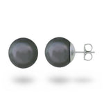 TAHITIAN PEARL STUD EARRINGS IN WHITE GOLD - EARRINGS