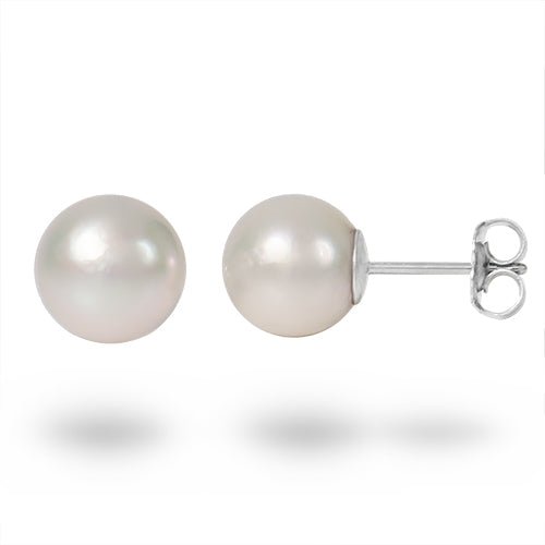 AKOYA 9.3MM CREAM HUE PEARL STUD EARRINGS IN WHITE GOLD – Penwarden ...