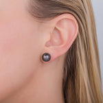 TAHITIAN PEARL STUD EARRINGS IN WHITE GOLD - EARRINGS