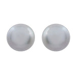 GREY BUTTON PEARL STUD EARRINGS IN WHITE GOLD - EARRINGS