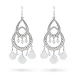 CHANDELIER MOONSTONE EARRINGS IN STERLING SILVER - EARRINGS