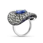 BLUE SAPPHIRE SADDLE RING -