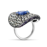 BLUE SAPPHIRE SADDLE RING -