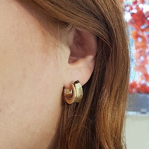 CONCAVE HOOPS IN YELLOW GOLD - EARRINGS