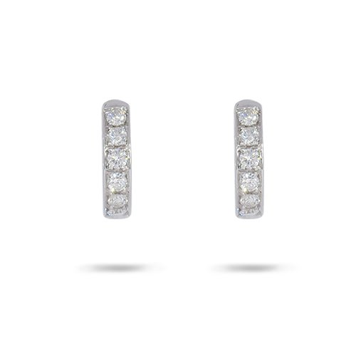 DIAMOND HUGGIE EARRINGS IN WHITE GOLD - EARRINGS